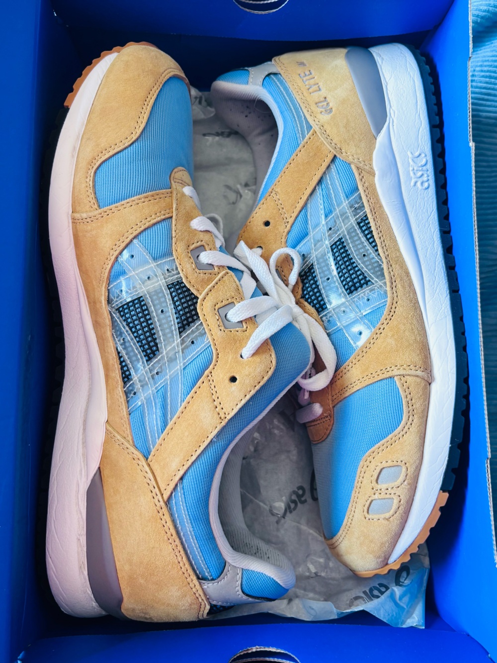 Asics Kids' Light Blue and Tan Casual Sneakers